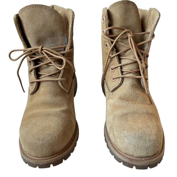 Timberland Boots Tan Yellow Suede Hiking Timberdry Primaloft Women's Size 9 - Picture 7 of 10